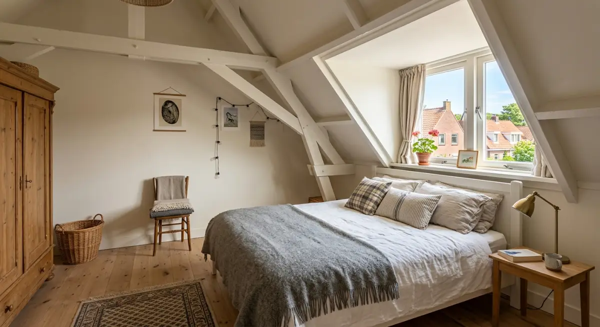 Zolder tot slaapkamer met dakkapel in Den Haag, opgeleverd 2025 door De Vliegende Hamer